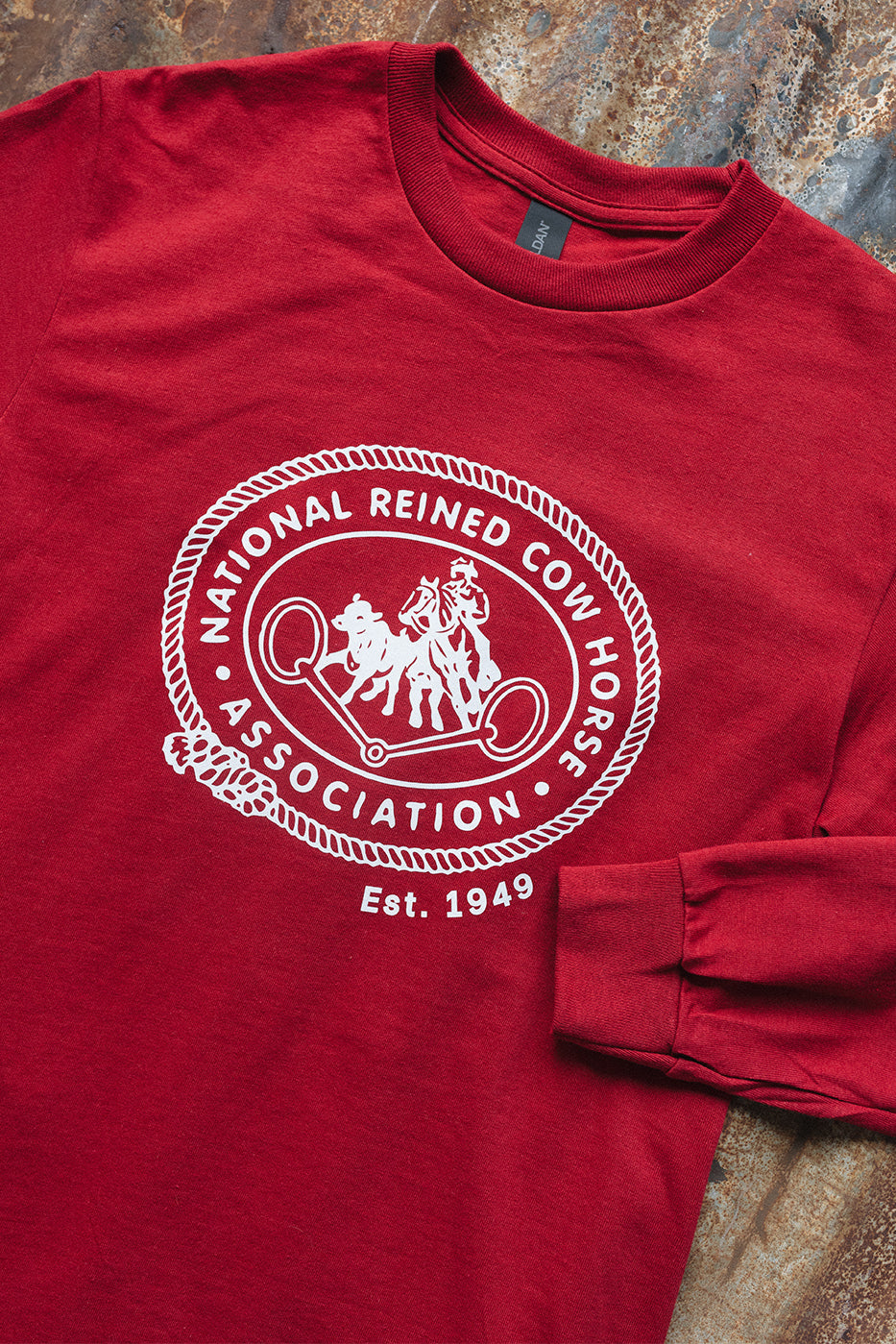 Men's Retro NRCHA Cardinal Red Long Sleeve Tee