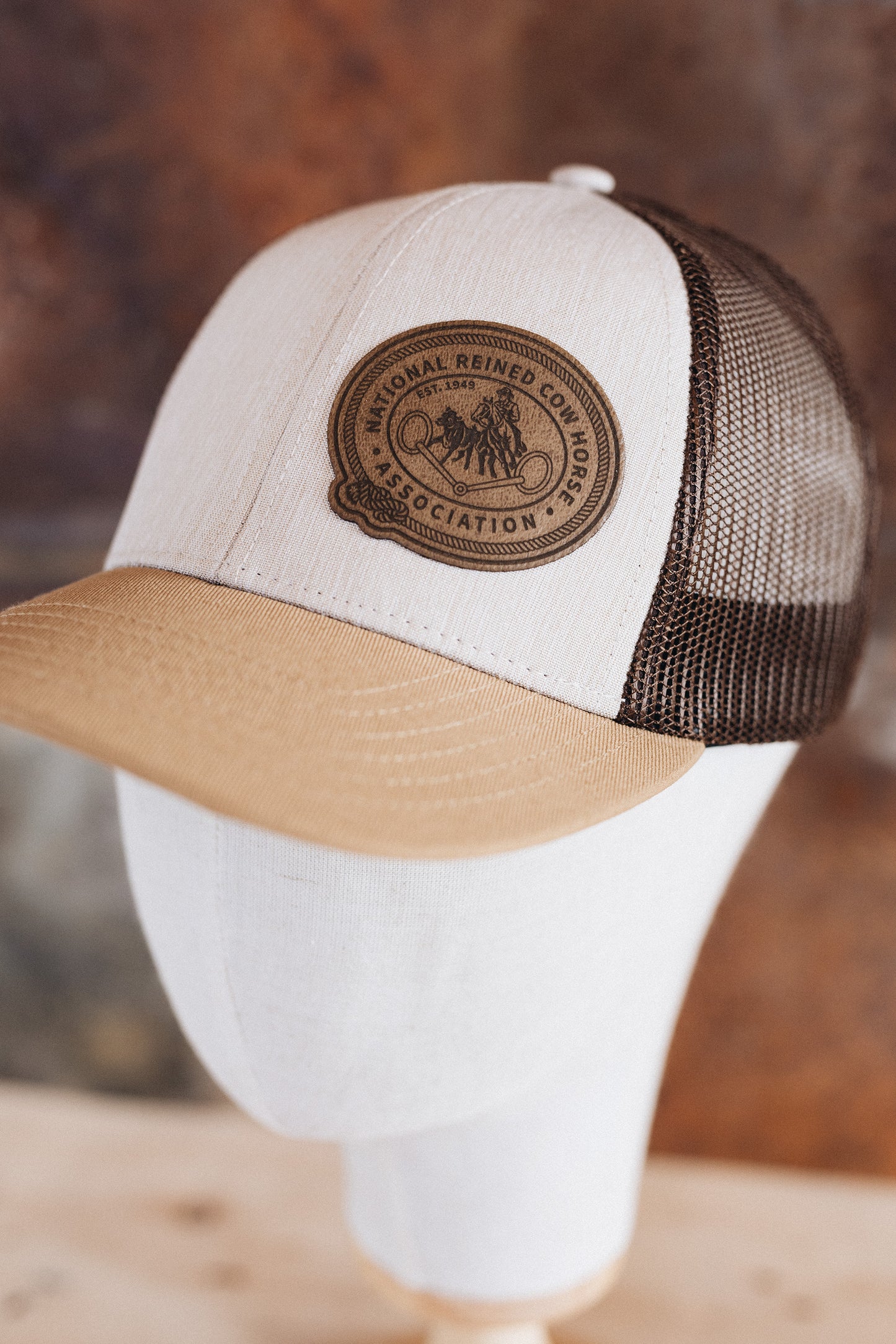 NRCHA Retro Logo Brown, Tan, & Gold Hat