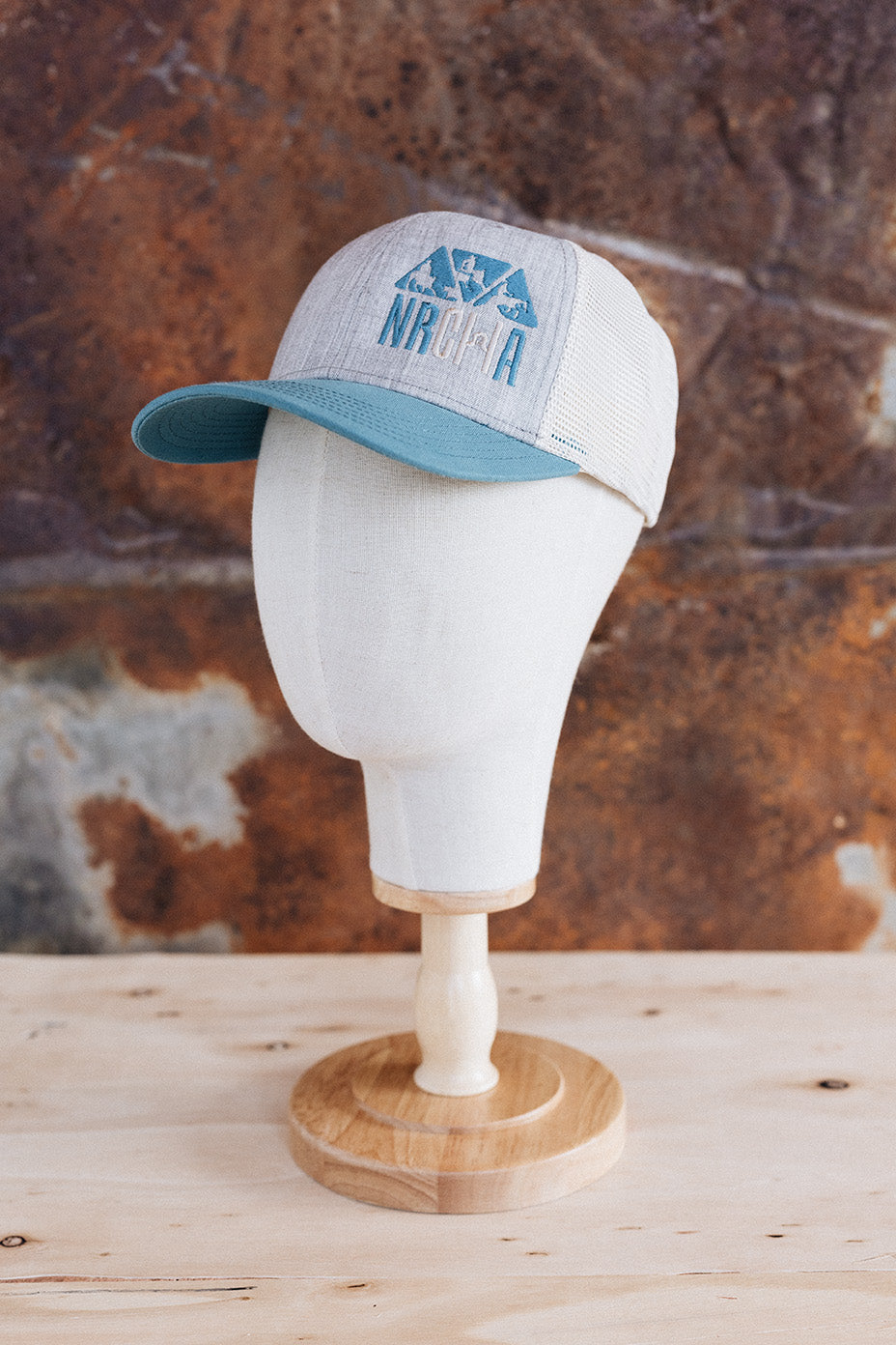 NRCHA Logo Light Grey, Turquoise & White Hat