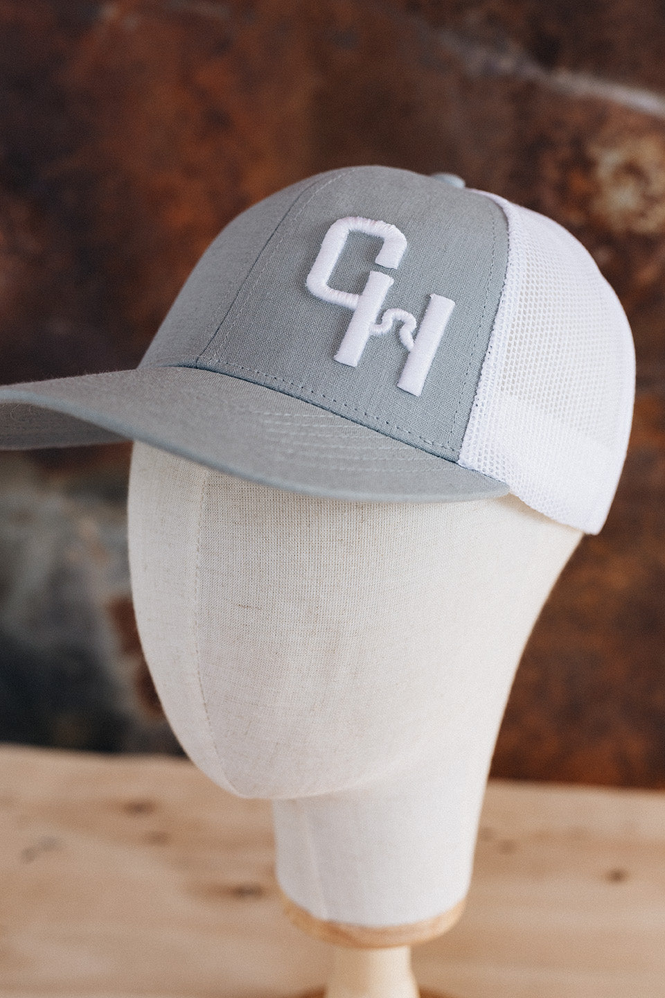 NRCHA "CH" Logo Light Grey and White Hat