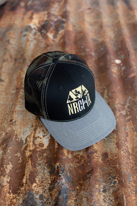 Black, Grey and Camo Mesh NRCHA Logo Hat